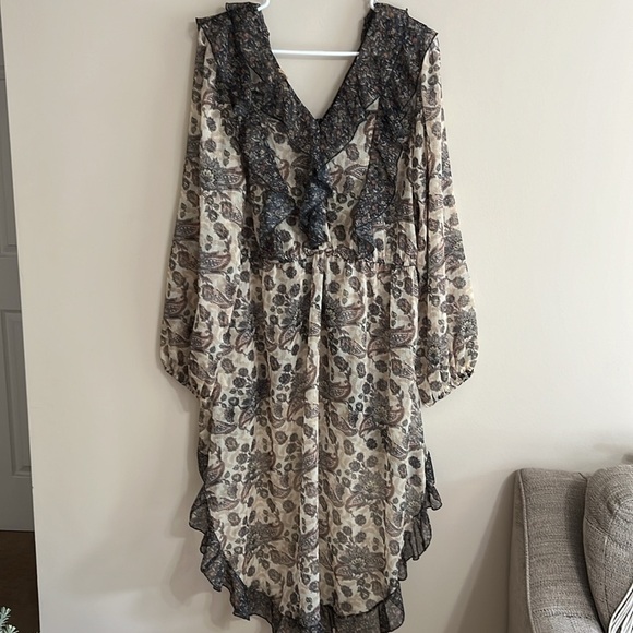 NWT Anthropologie LetMeBe Sheer Femme Maxi Button Down Long Sleeve Hi-Low Shirt - Picture 6 of 11